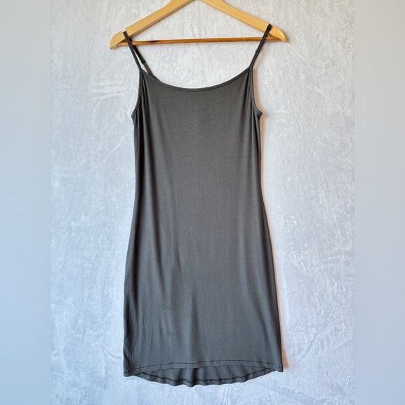 SKIMS Dresses & Skirts - SKIMS womens Gray ribbed casual scoop neck tank sleeveless Mini Dress size large